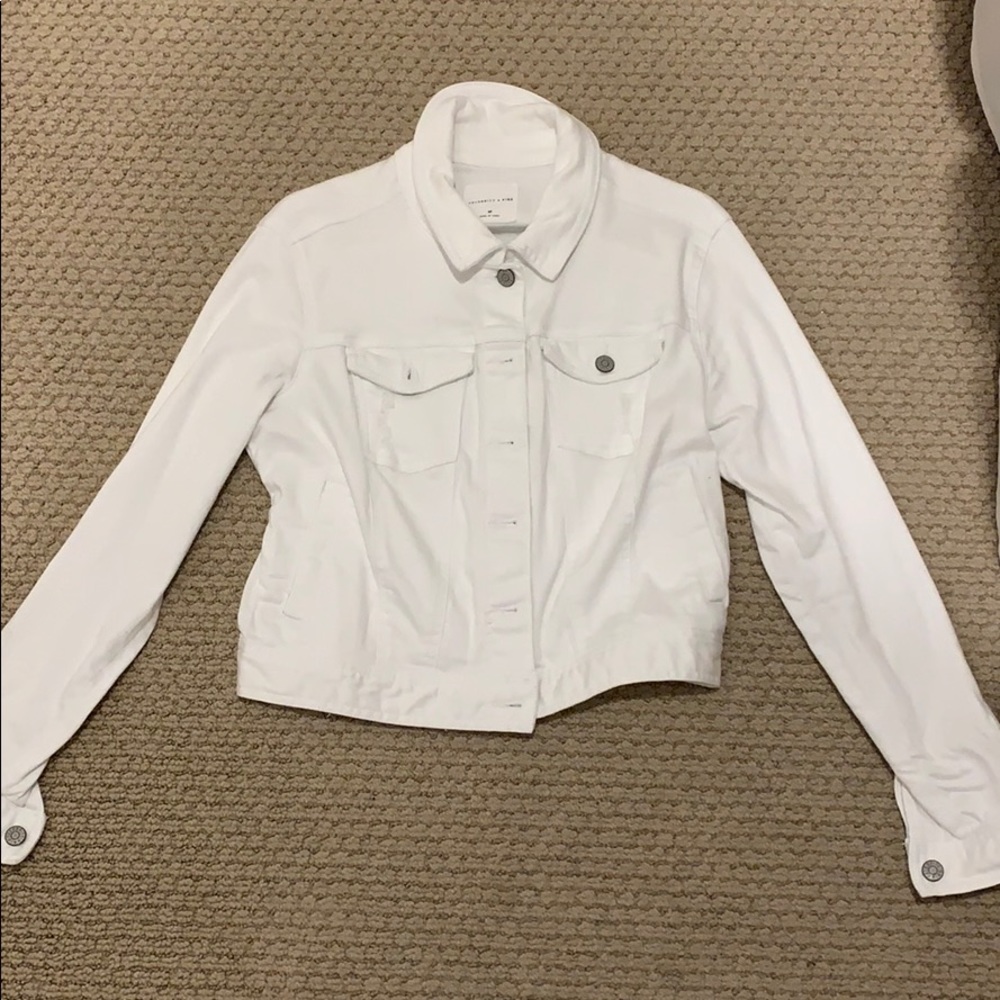 white jean jacket